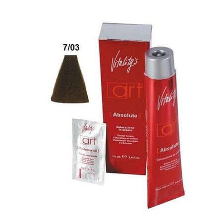 Vopsea permanenta de par Vitality's Art Absolute cu amoniac Blond Cald Mediu 7.03 100ml