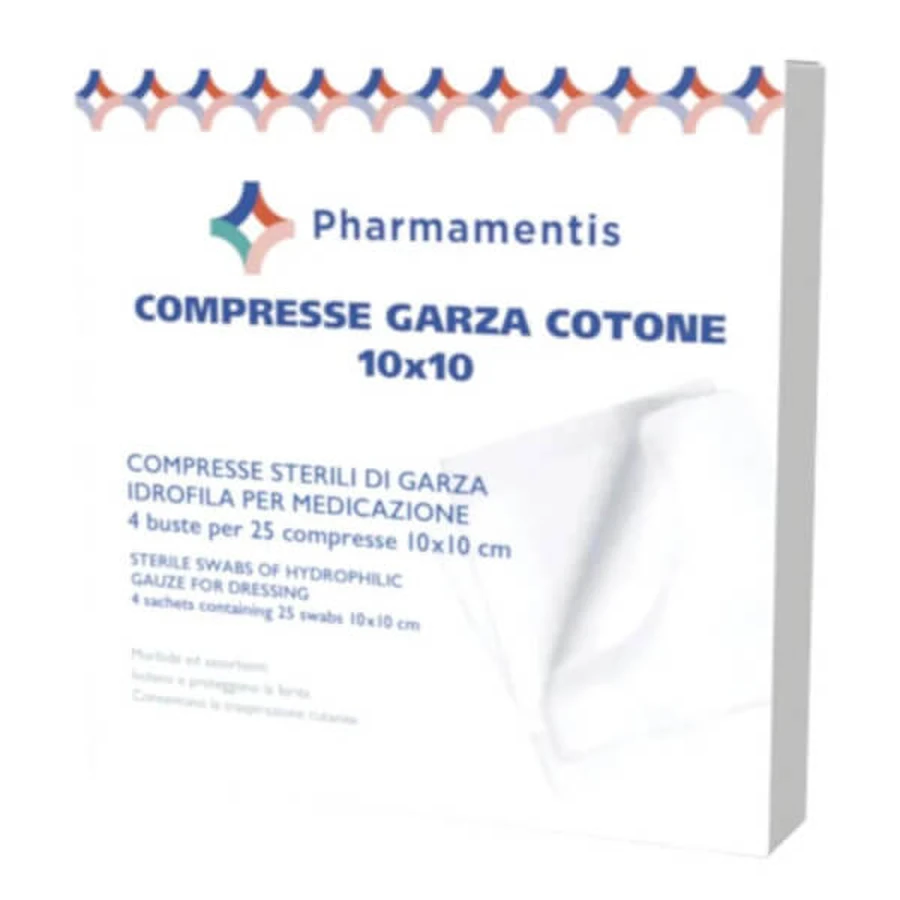 Pharmamentis garza in cotone sterile 10x10cm