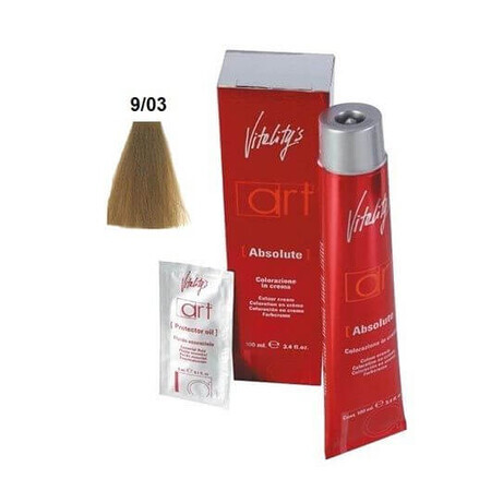 Vopsea permanenta de par Vitality's Art Absolute cu amoniac 9.03 Blond Foarte Deschis Natural Auriu 100ml