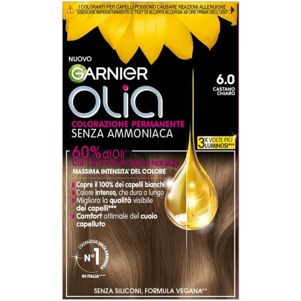 GARNIER OLIA PERMANENTE FÄRBUNG 6.0 HELLBRAUN