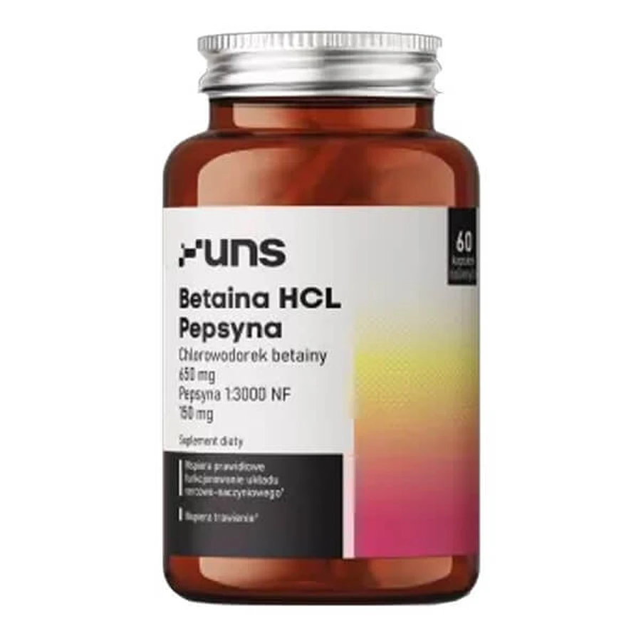 Uns Betaine HCL Pepsin, capsule, 60 buc