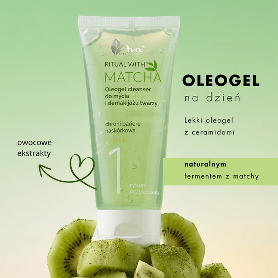 AVA Ritual cu Matcha, oleo-gel pentru curățarea feței și demachiere, 100 ml