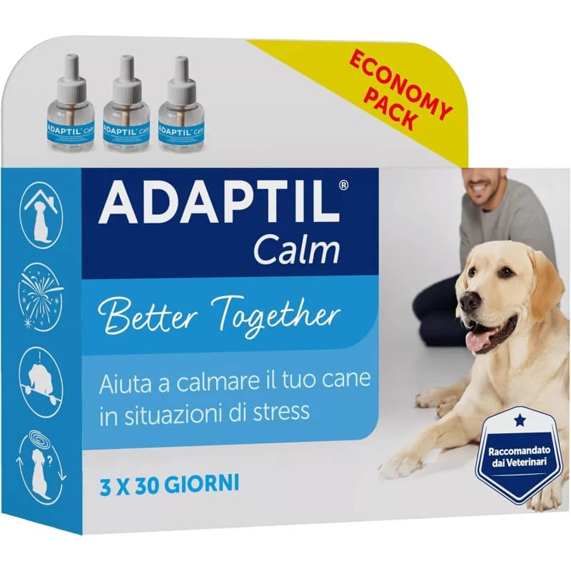 Ceva Tiergesundheit Adaptil calm - 3 Nachfüllungen für Diffusor mit Pheromonen für Hund Gelassenheit 60 ml