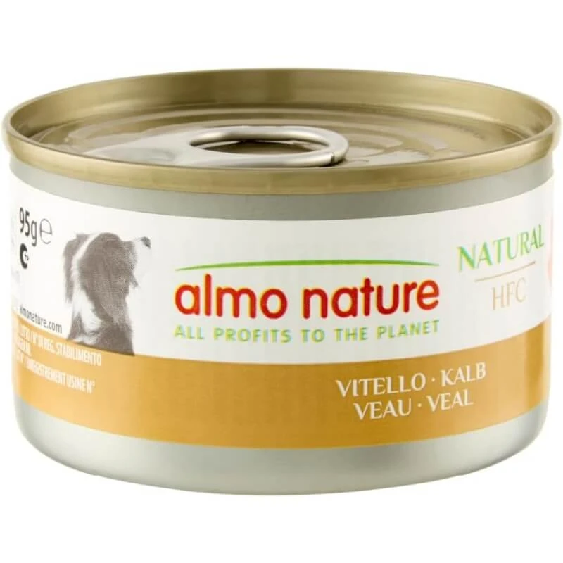 Almo nature Hfc Natural Kalbfleisch - Nassfutter für ausgewachsene Hunde 95 gr