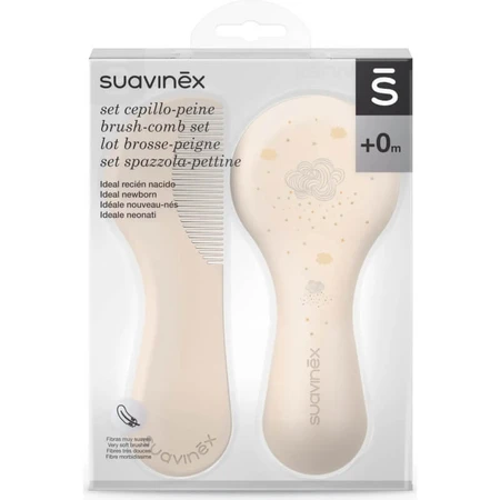 Set perie și pieptene Suavinex alb