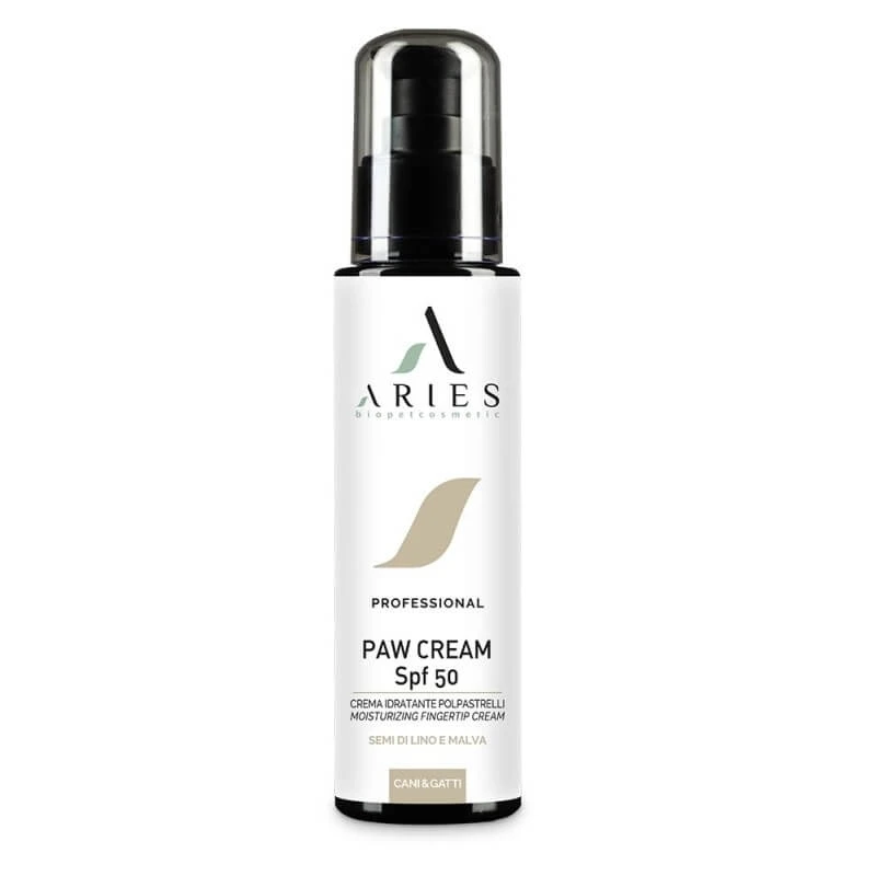 Aries biopetcosmetic Paw cream - schützende Feuchtigkeitscreme spf 50 Fingerspitzen Trüffel Ellenbogen Hunde Katzen 60 ml
