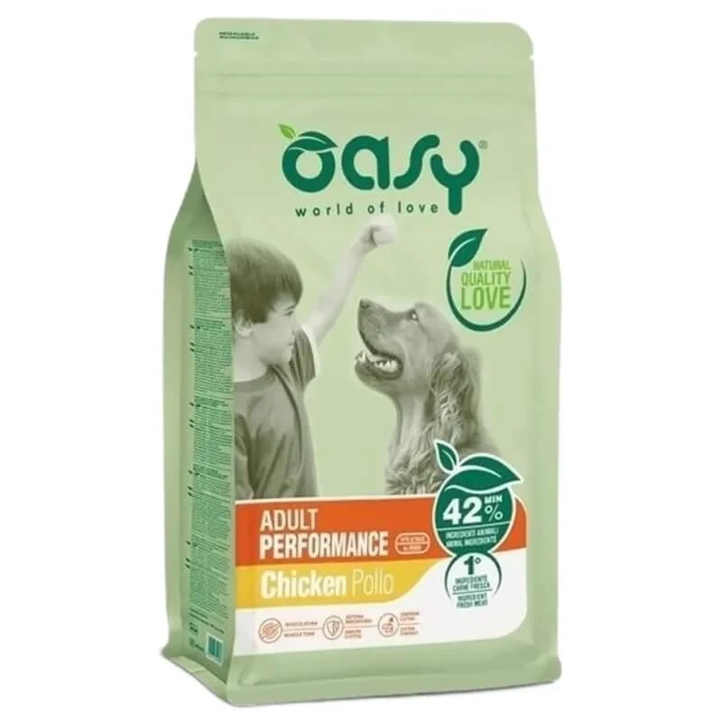 Oasy Adult Performance mit Huhn - Alleinfuttermittel für ausgewachsene Hunde mit intensiver Aktivität 3 kg