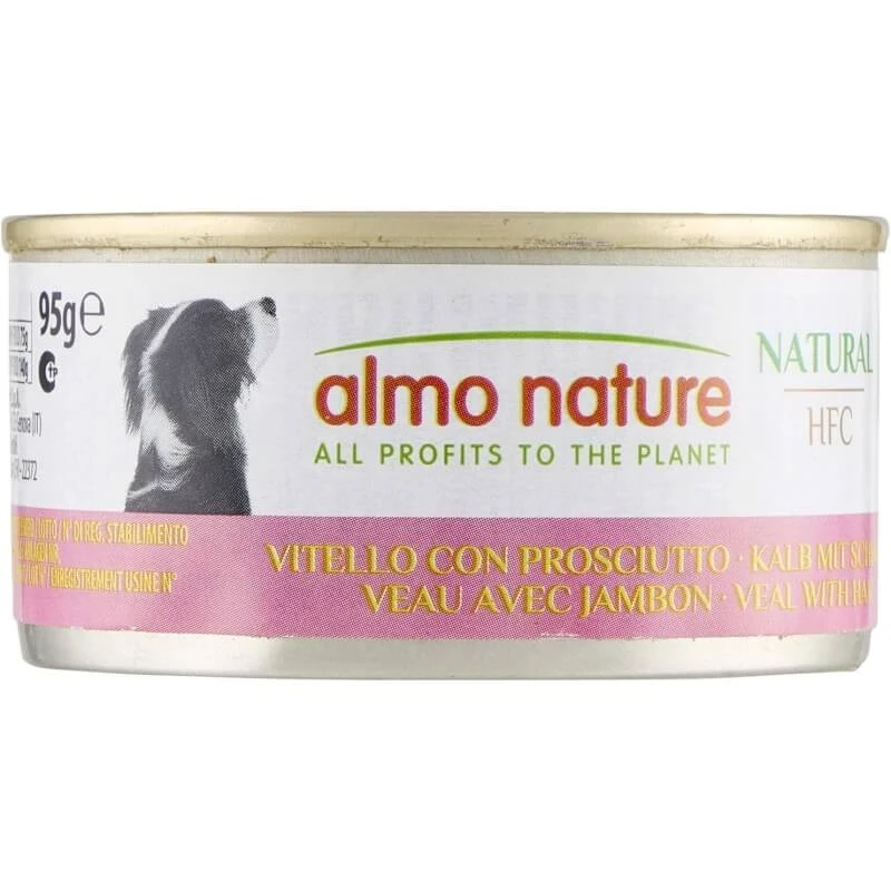 Almo nature Hfc natural cuisine Kalbfleisch mit Schinken - Nassfutter für ausgewachsene Hunde 95 gr