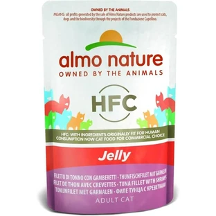 Almo nature Hfc jeleu ton și creveți - hrană umedă complementară pentru pisici adulte 55 g