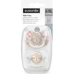 Suavinex nacht&amp;dag - 2 siliconen fopspenen sx pro fosforescerend 6-18 maanden roze
