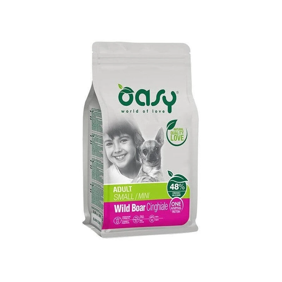 Oasy Cane adult one protein small mini boar - volledige voeding kleine volwassen honden 800 gr