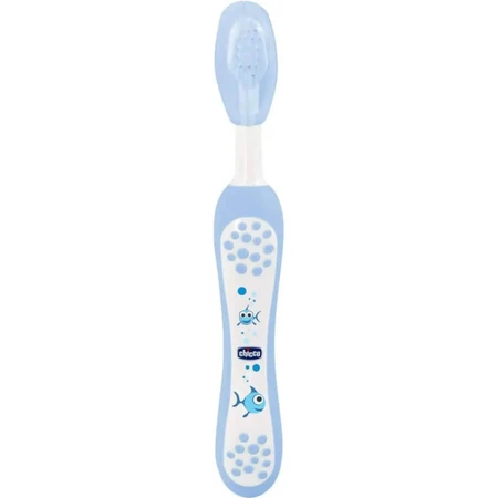 Chicco set igiene orale azzurro astuccio con spazzolino + dentifricio fragola 12m+