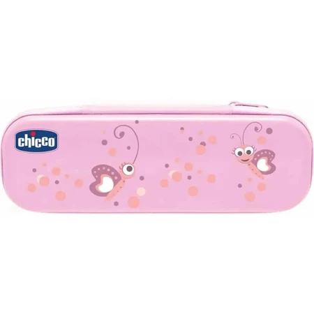 Chicco set igiene orale azzurro astuccio con spazzolino + dentifricio fragola 12m+