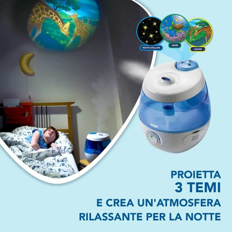 Vicks sweetdreams koele nevel - ultrasone luchtbevochtiger + beeldprojector