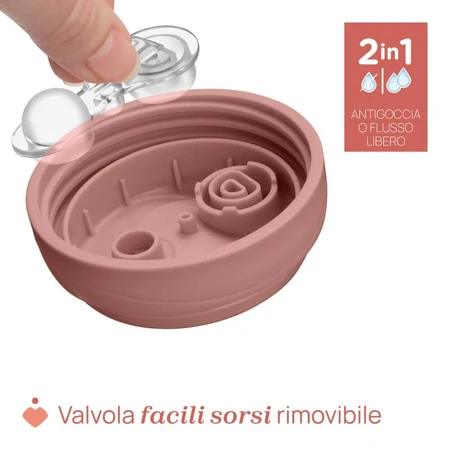 Pahar de antrenament Chicco - gura de scurgere fără picurare cu mânere detașabile roz 6m+