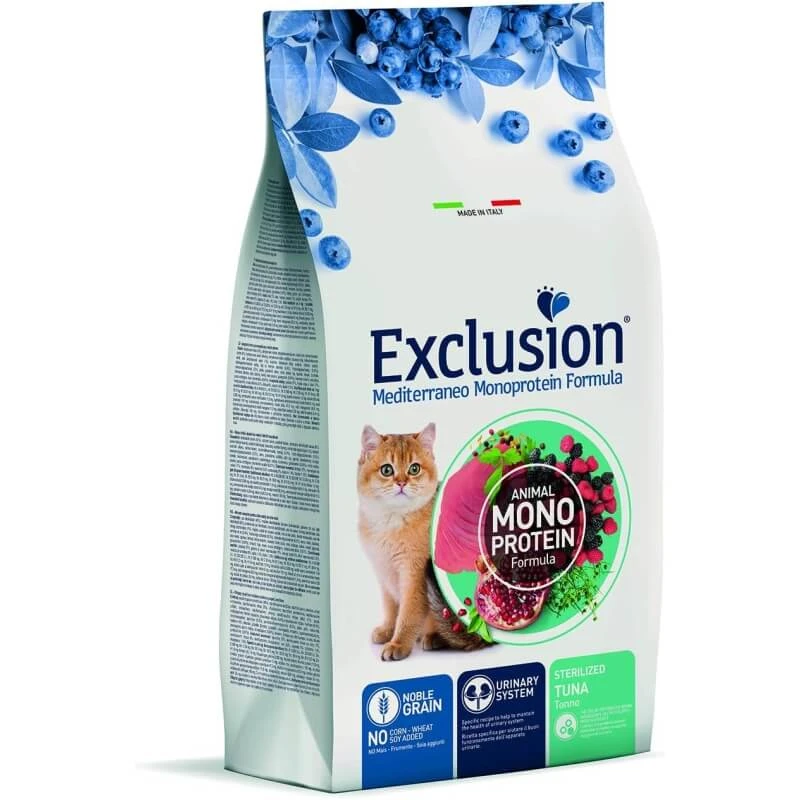 Ausschluss Mittelmeer-Monoproteinformel Edelkorn Thunfisch - Alleinfuttermittel für kastrierte Katzen 1,5 kg