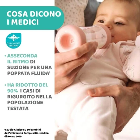 Chicco perfect 5 - biberon anti-colic cu flux lent 150 ml roz