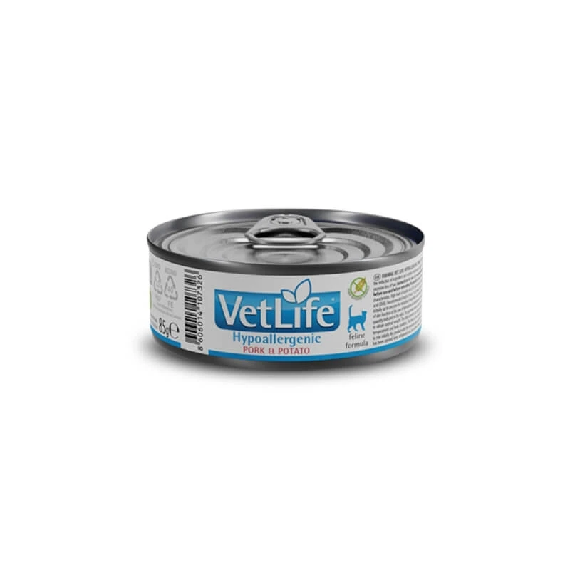 Farmina Vet life hypoallergenes Schweinefleisch&Kartoffel - Alleinfuttermittel für Katzen mit Unverträglichkeiten 85 gr