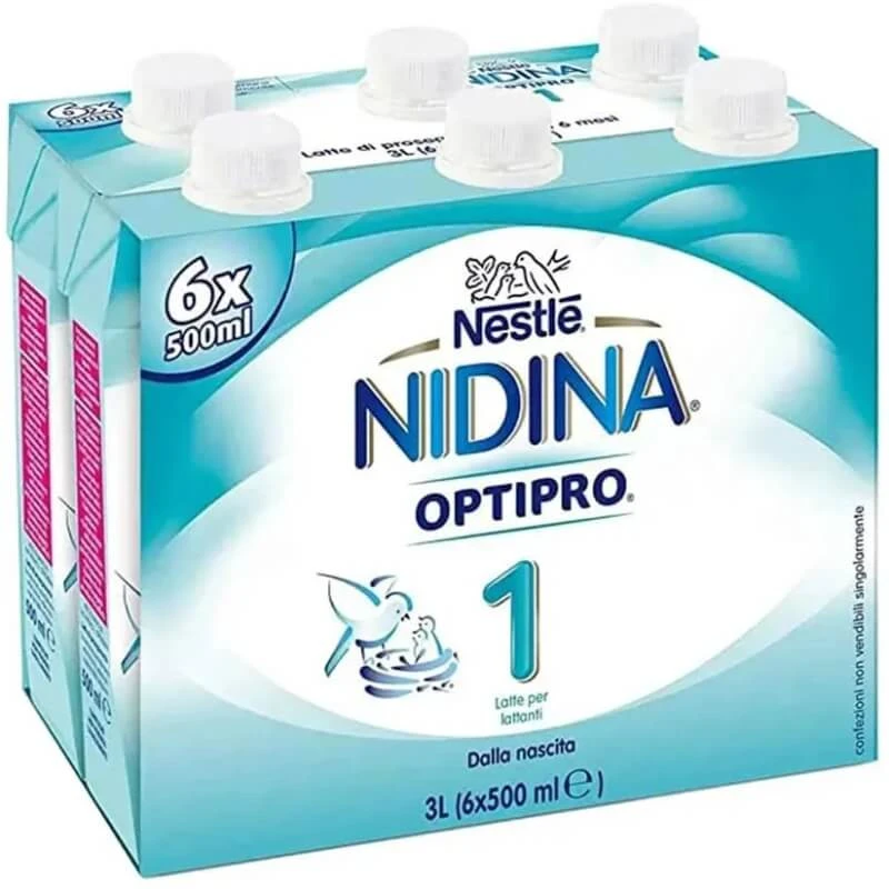 Nestle Nidina 1 optipro - Milch für Säuglinge ab Geburt 6 x 500 ml