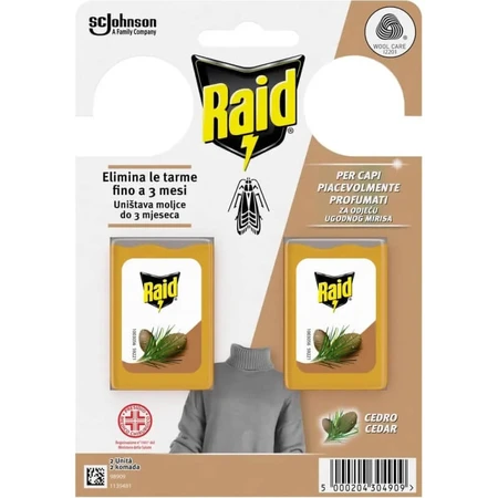 Raid Gel Antipolillas - 2 repelentes de polillas de cedro