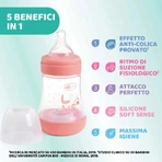 Chicco perfect 5 rosa - biberón flujo lento 150 ml
