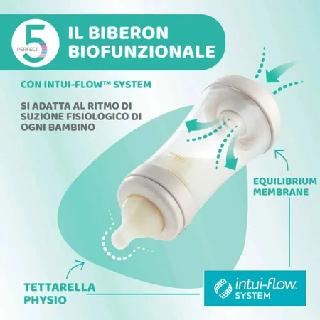 Chicco perfect 5 rosa - biberón flujo lento 150 ml