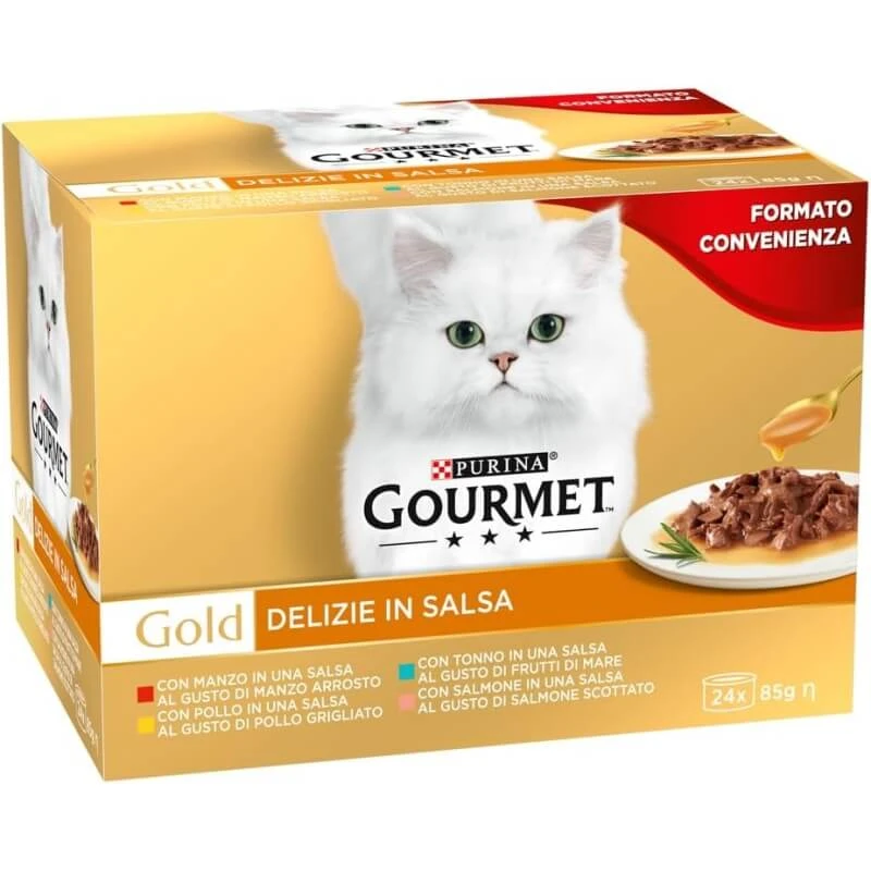 Purina gourmet gold delights in sauce assorted flavors - Nassfutter für Katzen 24x85 gr