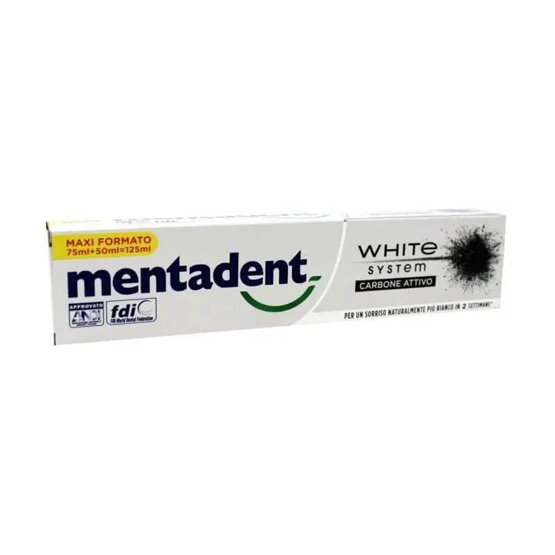 Mentadent White system - Aktivkohle-Zahnpasta 125 ml