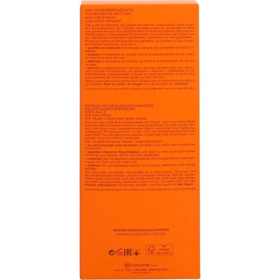 Collistar agua superbronceadora hidratante antisal - spray 400 ml
