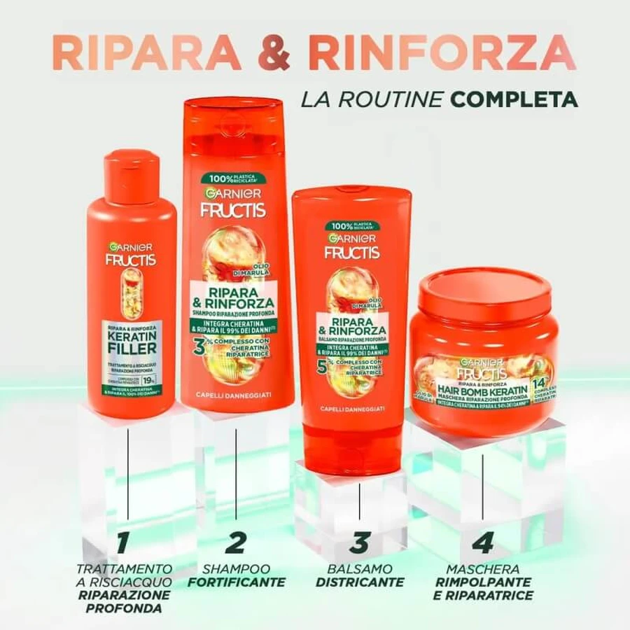 Fructis Naprawia i wzmacnia wypełniacz keratynowy - kuracja do włosów zniszczonych 200 ml: ceny i cechy