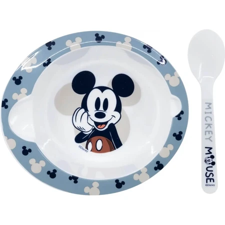 Stor Mickey mouse - set d'assiettes et de cuillères 10m+.