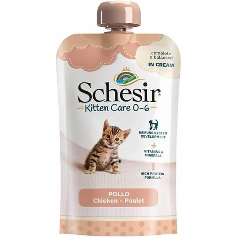 Schesir Kitten pouch cream chicken - Nassfutter für Kätzchen von 0 bis 6 Monaten 150 gr