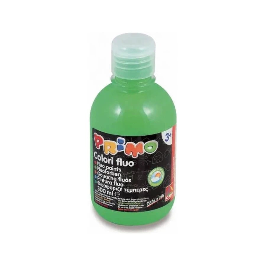 Primo morocolor Tempera fluo flacon 300 ml couleur verte (emballage endommagé)