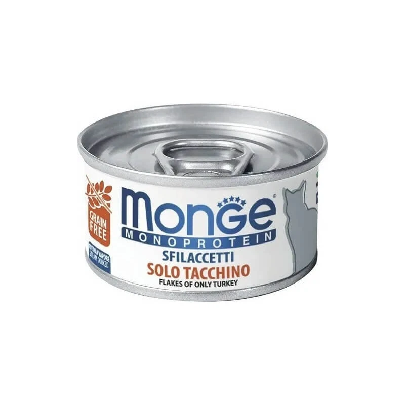 Monge Monoprotein Filets Pute - Nassfutter für Katzen 80 gr