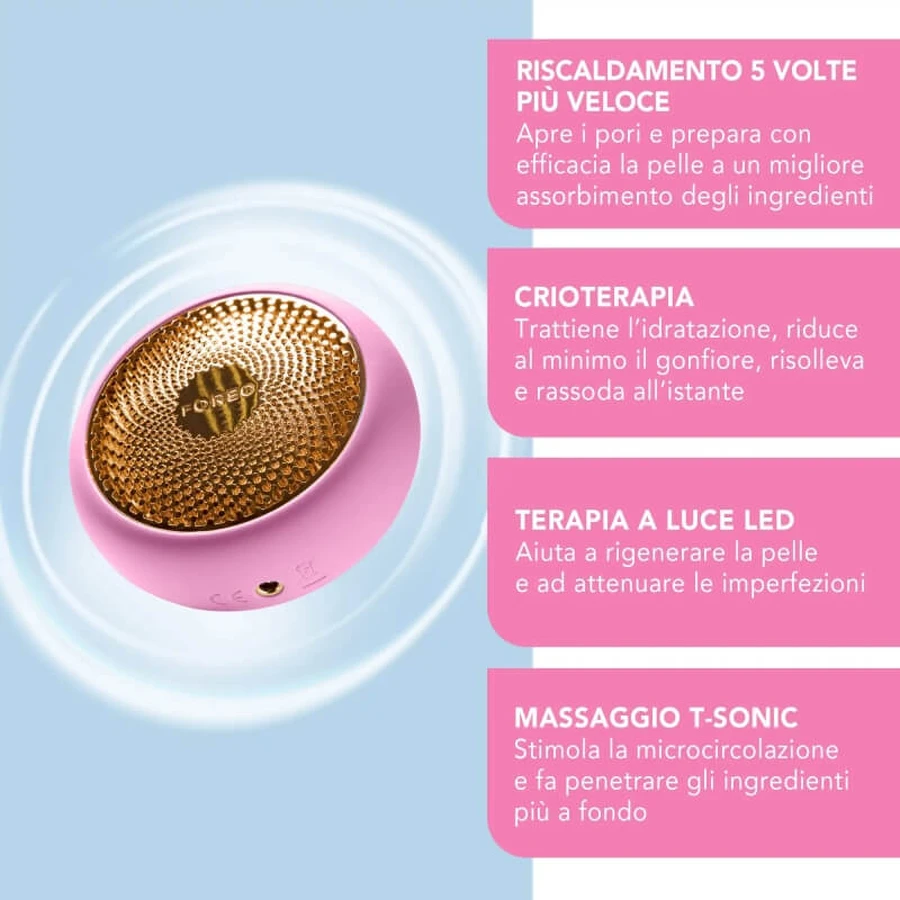 Foreo ufo 2 - appareil pour l'utilisation du masque intelligent - rose perle
