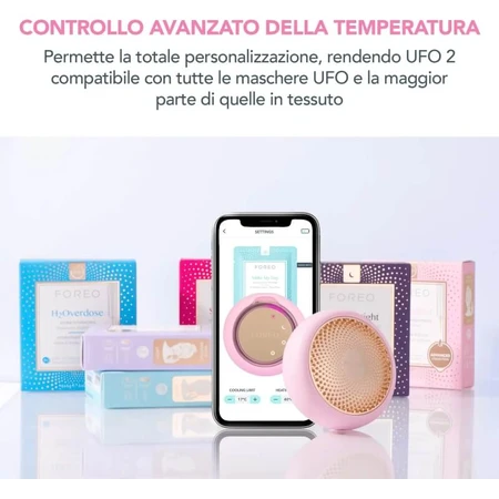 Foreo ufo 2 - appareil pour l'utilisation du masque intelligent - rose perle