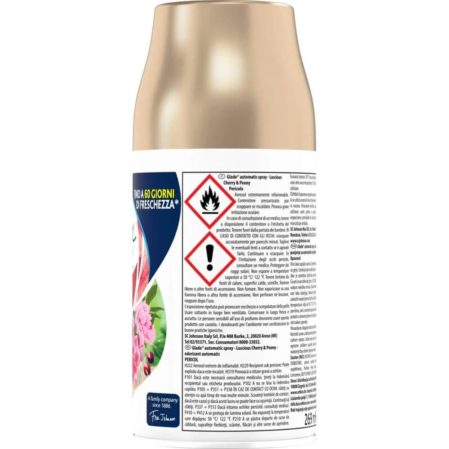 Glade Luscious cherry &amp; peony - refill pentru difuzor automat de parfum spray 269 ml