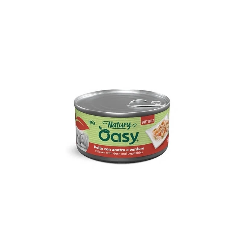 Oasy Wet dog natury soft jelly chicken with duck and vegetables - Ergänzungsfuttermittel für Hunde 150 gr