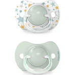 Suavinex dreams - 2 suzete din silicon 6-18 luni - albastru deschis