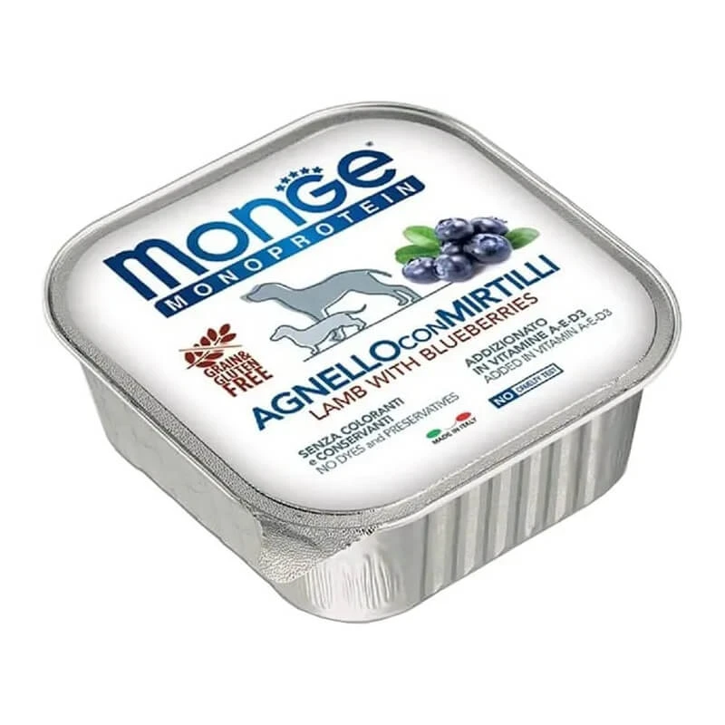 Monge Lamm mit Blaubeeren - Nassfutter für Hunde 150 gr