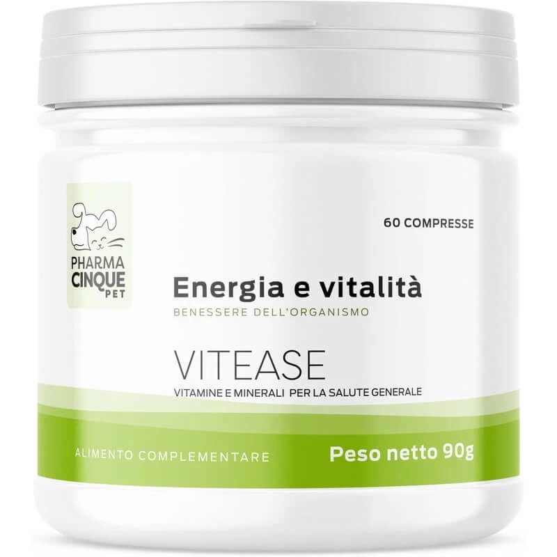 Pharma5pet Vitease Energie und Vitalität - Ergänzungsfuttermittel für Hunde und Katzen 60 Tabletten