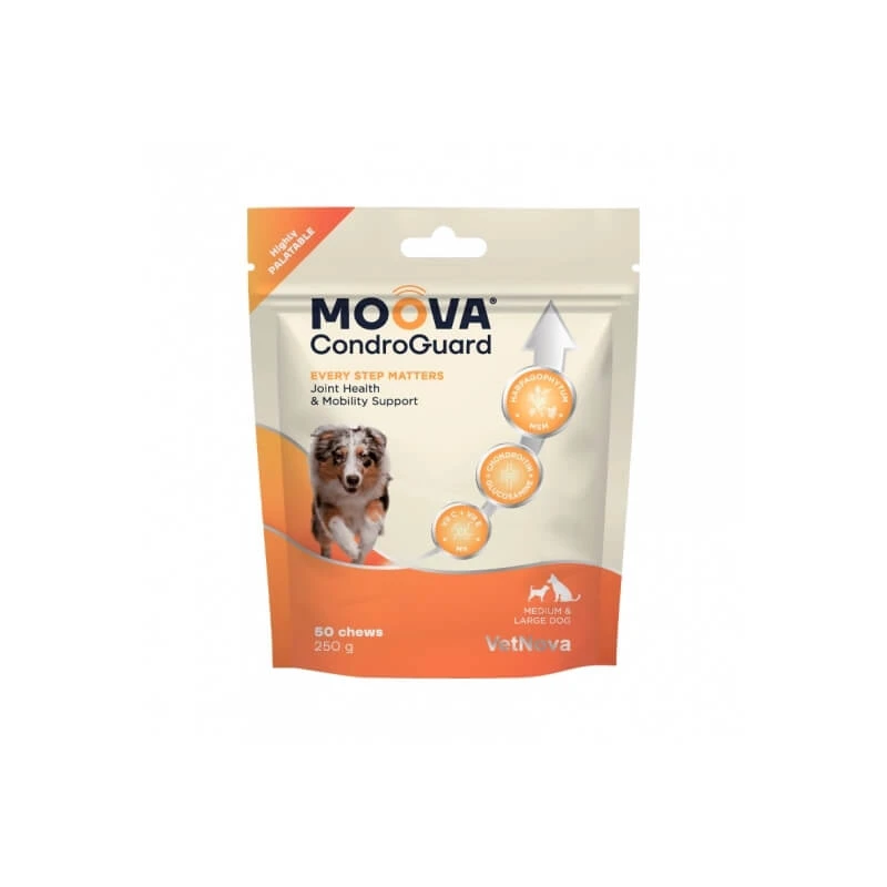 Vetnova Moova chondroguard - Ergänzungsfuttermittel in Kausnacks für Hunde mittlerer und großer Größe 250 gr