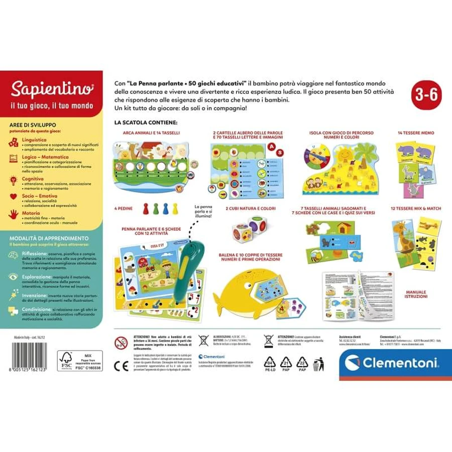 Clementoni Sapientino - stiloul interactiv 50 de jocuri