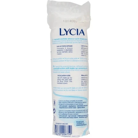 Lycia Tampons démaquillants en coton pour le visage et les yeux - 80 tampons