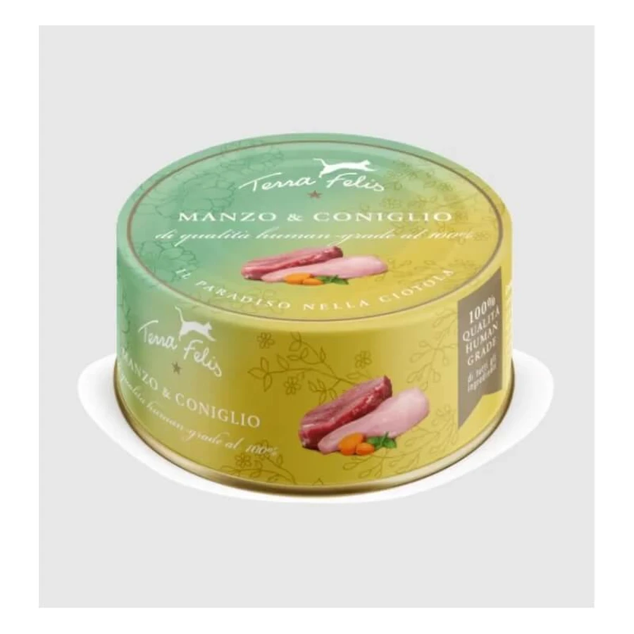 Terra felis Ternera y conejo - alimento completo para gatos adultos 70 gr.