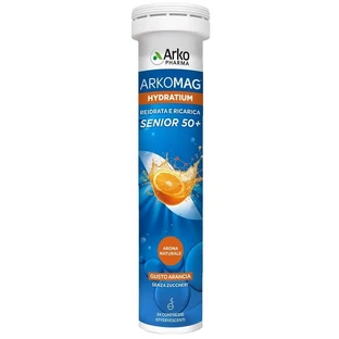 Arkomag hydratum senior 50 + gust portocaliu 24 comprimate efervescente - supliment rehidratant