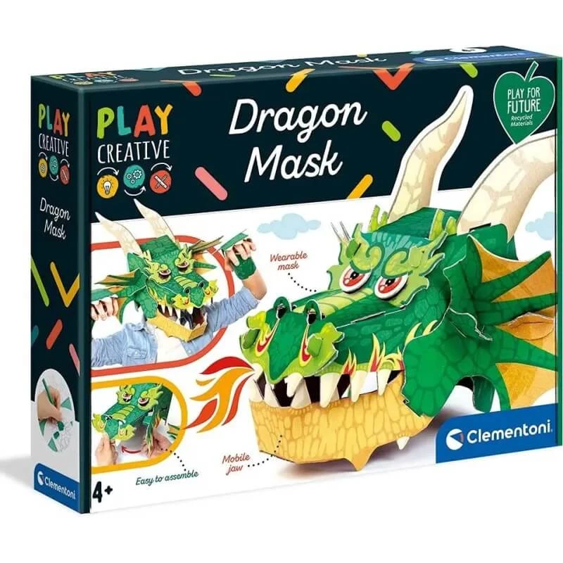 Clementoni Große Maske Drache - Maske zum Zusammenbauen