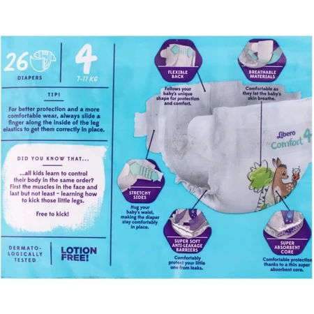 Libero Comfort - 26 pannolini per bambini taglia 4 (7-11kg)