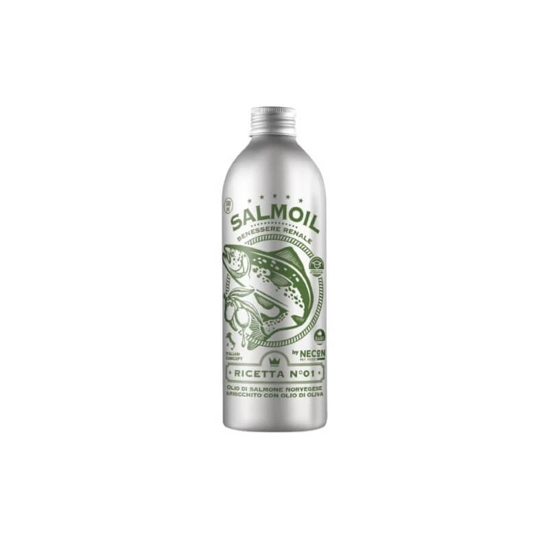 Necon Tiernahrung Salmoil Rezeptur Nr. 01 Lachs - Ergänzungsfuttermittel für Hunde und Katzen 500 ml