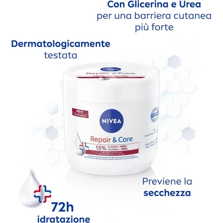 Nivea repair &amp; îngrijire 15&amp; glicerină + uree - cremă pentru piele foarte uscată și aspră 400 ml